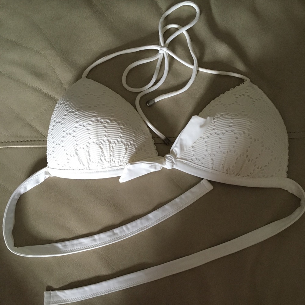 White Abercrombie Push Up Bikini Top